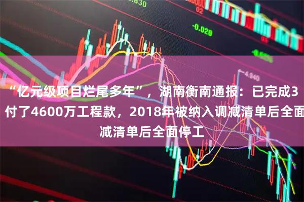 “亿元级项目烂尾多年”，湖南衡南通报：已完成35%，付了4600万工程款，2018年被纳入调减清单后全面停工