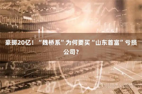 豪掷20亿！“魏桥系”为何要买“山东首富”亏损公司？